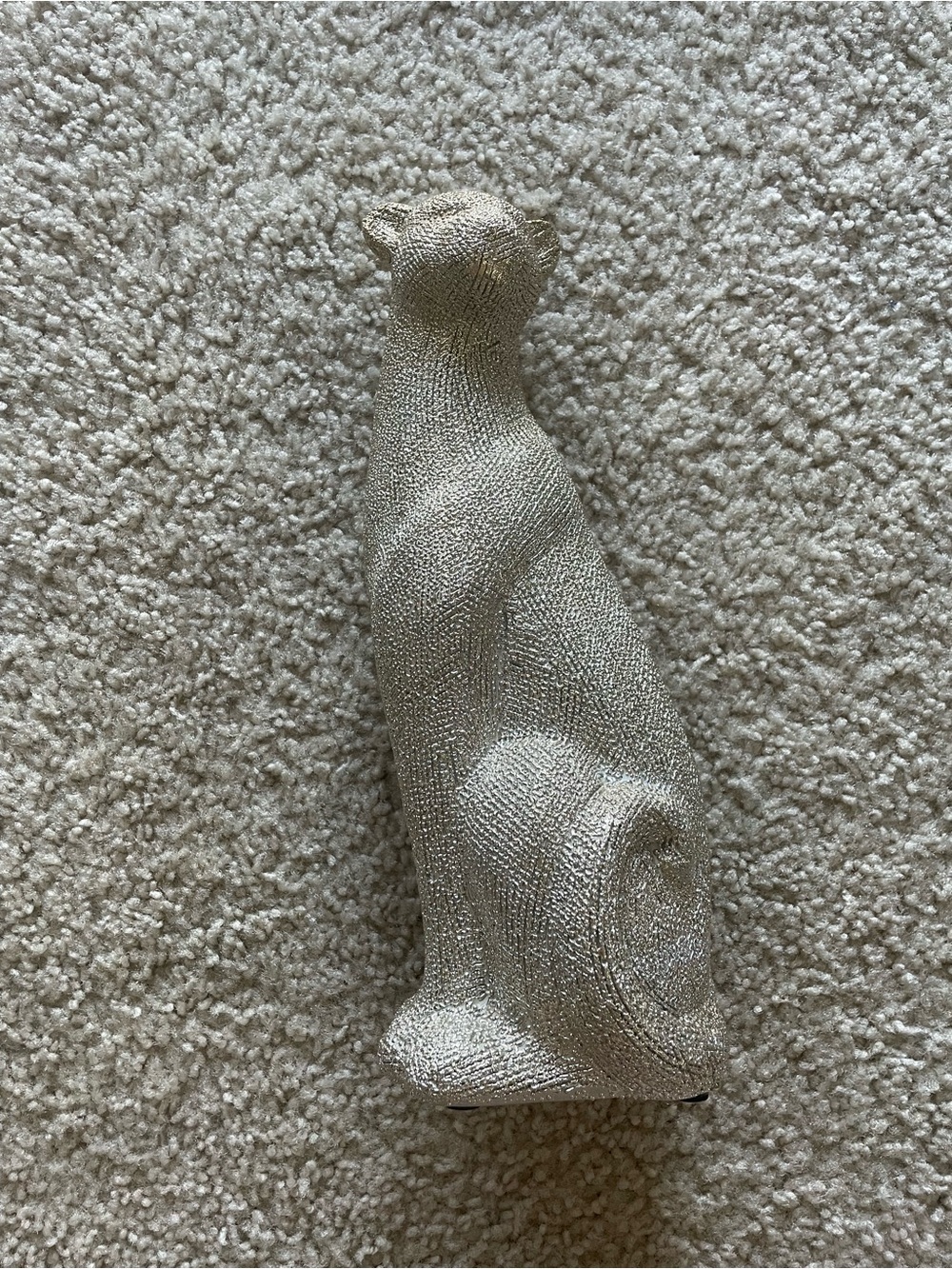 Sagebrook Home Silver Textured Ceramic Sitting Leopard